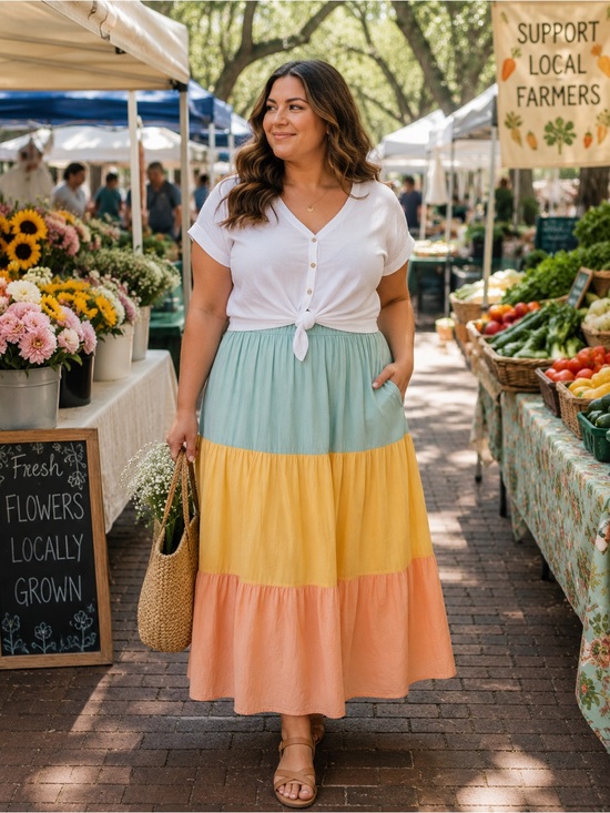 torrid Dresses & Skirts - Torrid Colorblock Tiered Maxi Skirt Size 2 (2X)